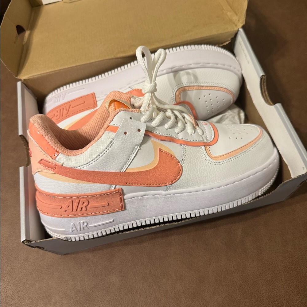 Nike Women's Sneakers - White and Orange